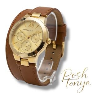 Isaac Mizrahi Live! Womens Round Case Double Strap Wrap-Around Style Watch